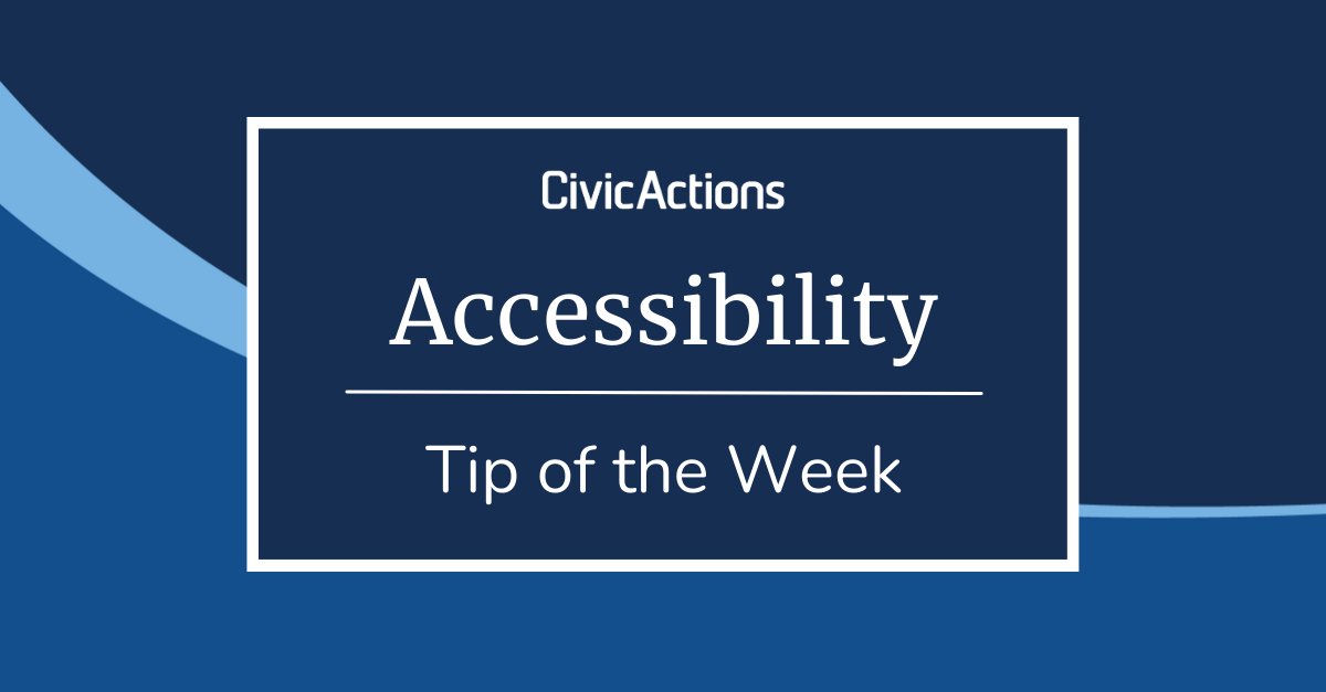 civicactions's tweet card. CivicActions Accessibility site is an open project for our team members and those who work for digital inclusion.