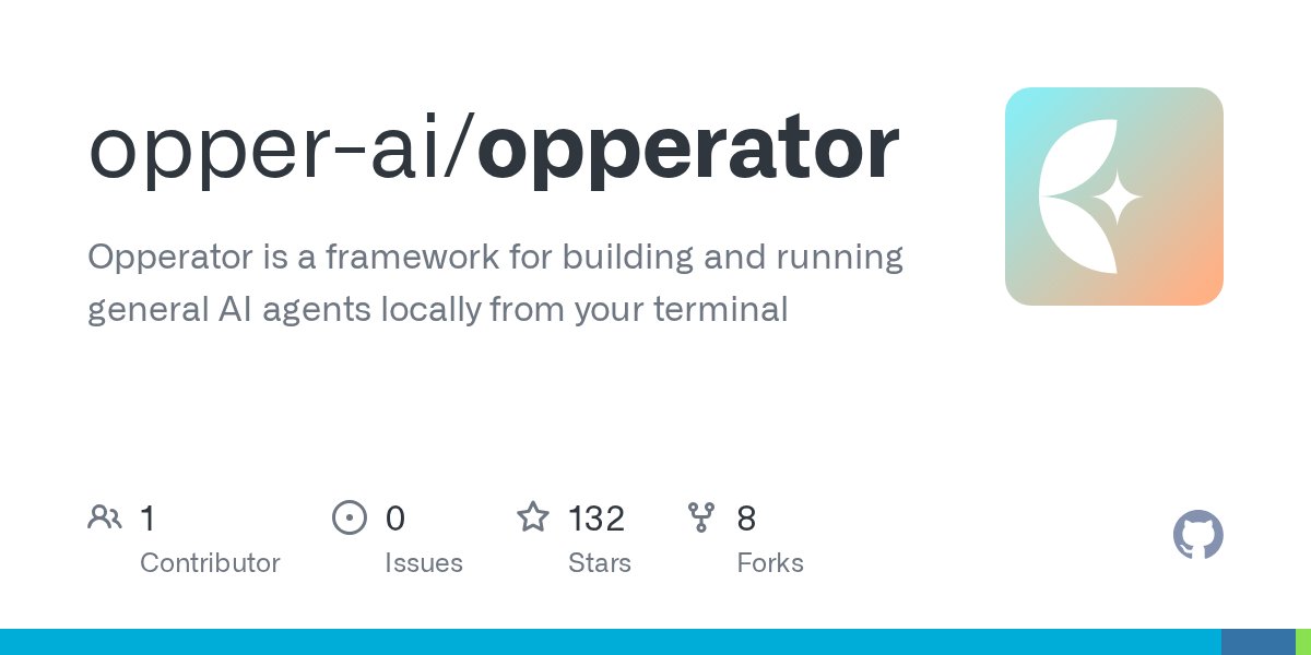 FarouqAldori's tweet card. Opperator is a framework for building and running general AI agents locally from your terminal - opper-ai/opperator