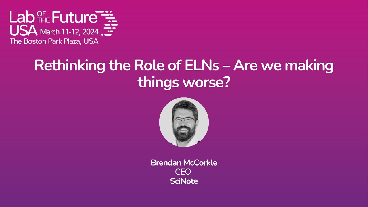 scinoteELN's tweet card. Rethinking the Role of ELNs – Are we making things worse? (Lab of the...