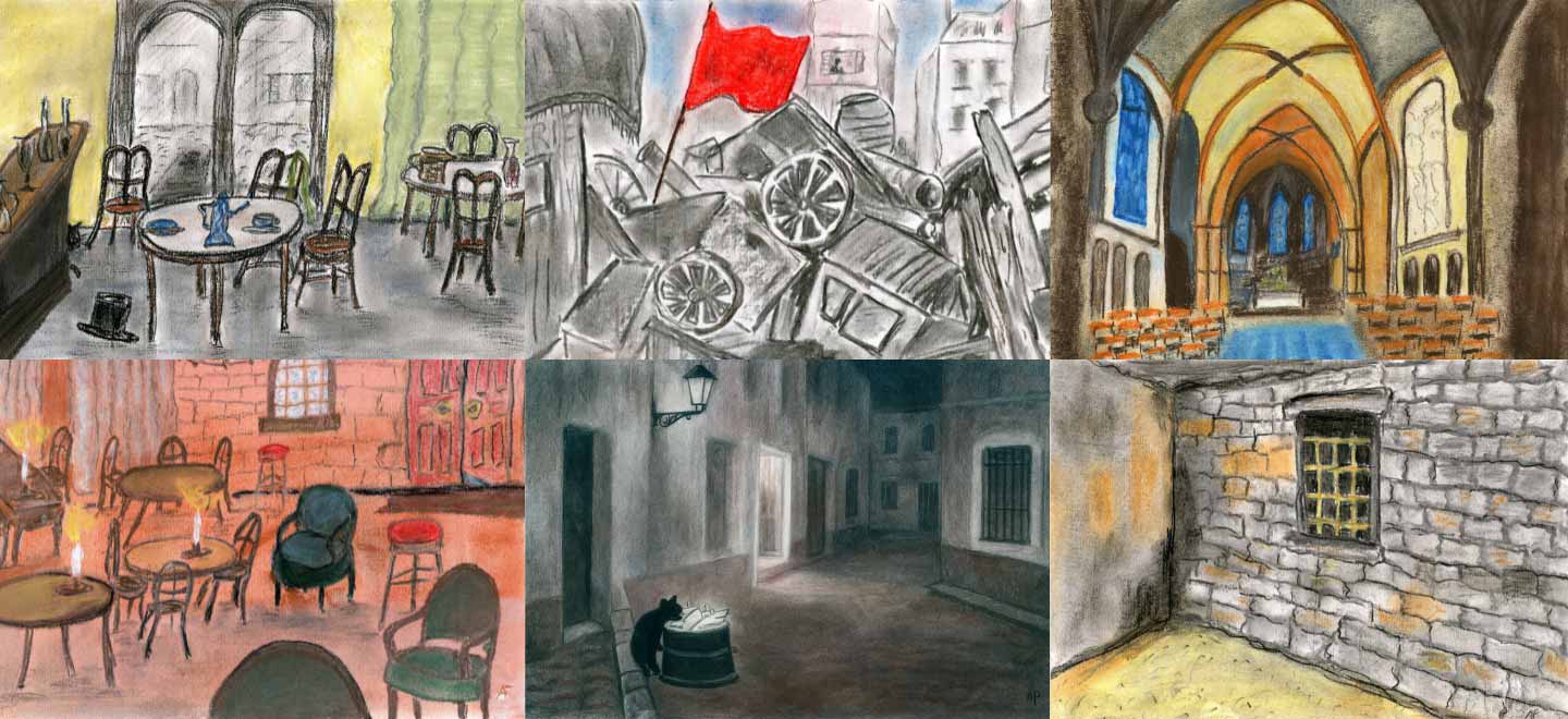 Mapwgf's tweet card. Director and playwright Stéphanie Goud brings to life her new production of Victor Hugo’s novel “Les Misérables” with French speaking theatre group, Les Pantouflards. Background scenery is an...