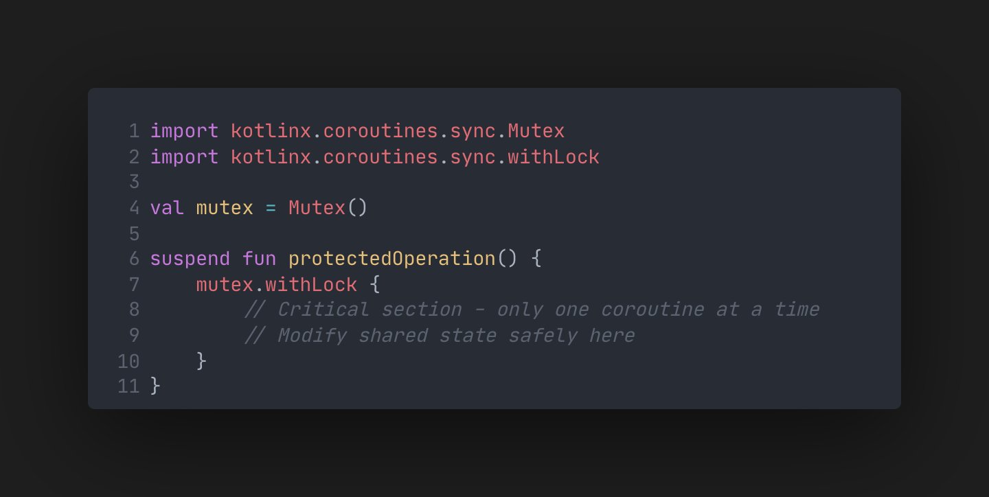 RyuNen344's tweet card. A comprehensive guide to using Mutex in Kotlin coroutines — understanding use cases, best practices, and how it compares to traditional synchronization methods.