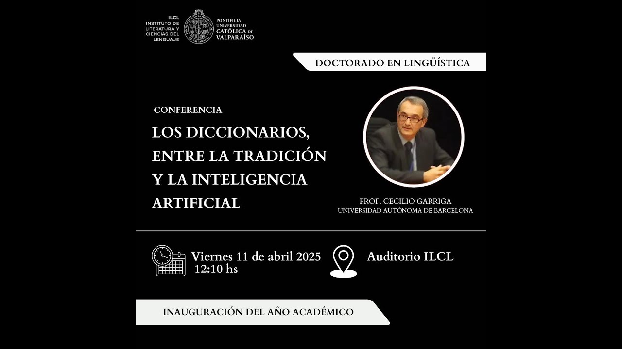 DocLingPUCV's tweet card. Conferencia de Cecilio Garriga: 'Los diccionarios, entre la tradición...