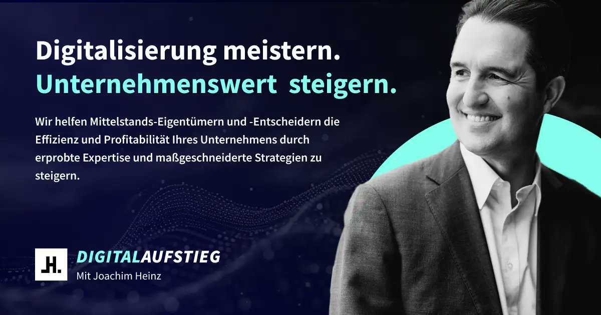 joachimheinz's tweet card. Steigern Sie Effizienz und Profitabilität Ihres mittelständischen Unternehmens. Erhalten Sie jetzt Ihre maßgeschneiderte KI-Strategie.