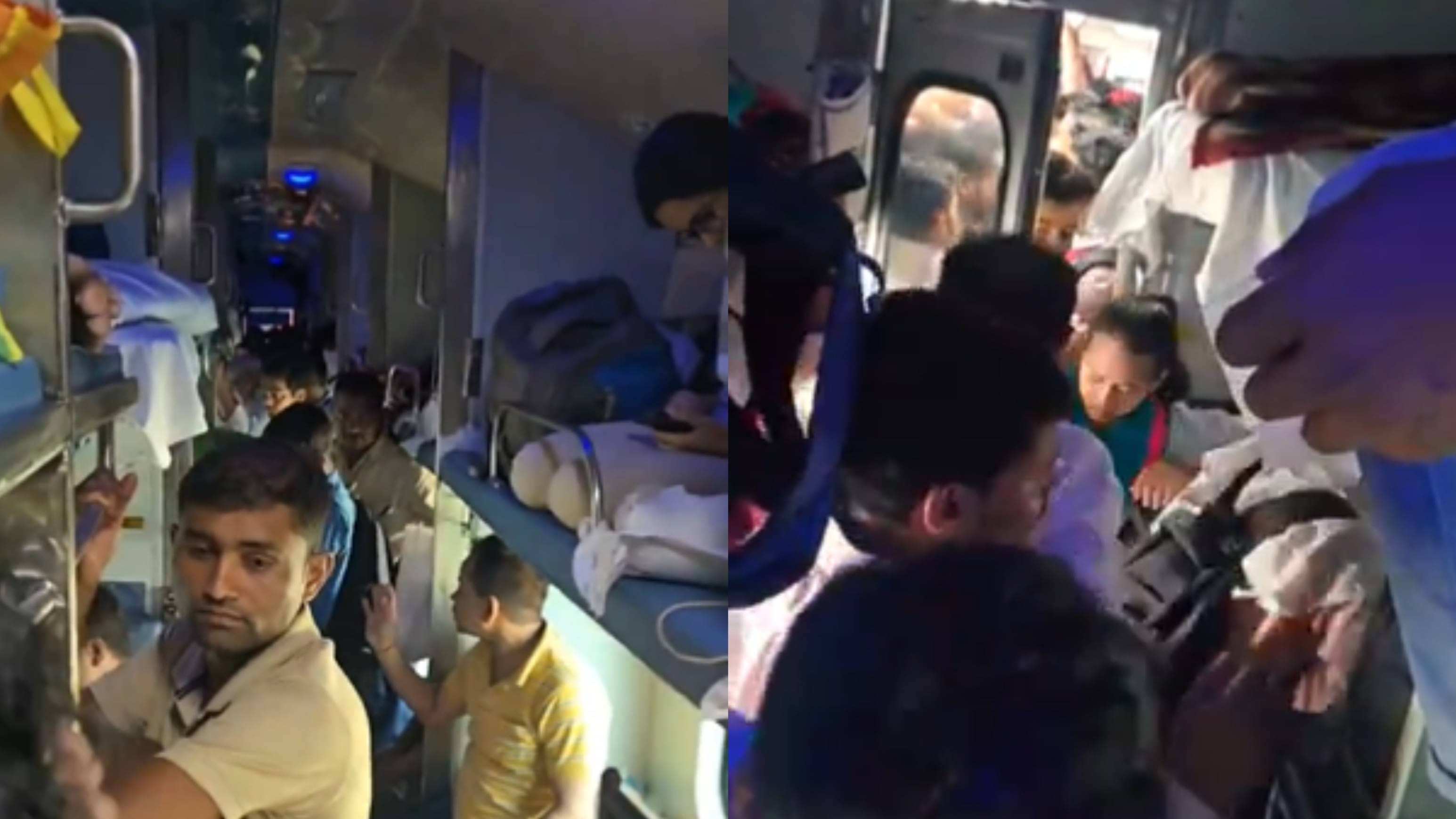 republic's tweet card. A viral video is taking rounds of internet shows how ticketless passengers boarded AC-3 tier coach of Brahmaputra Express train at Patna junction.