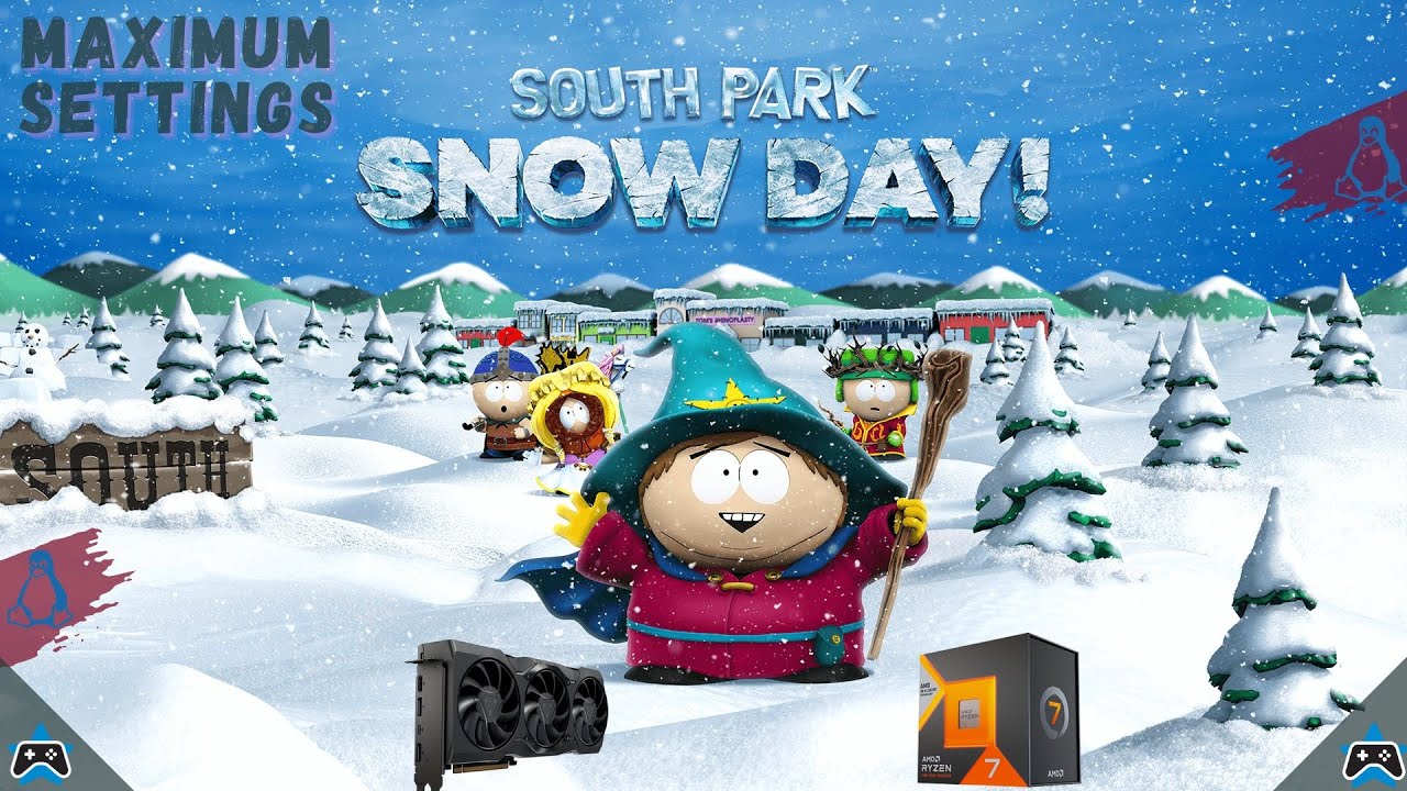 maximumsettings's tweet card. SOUTH PARK: SNOW DAY! | 1440p | Linux Mint Cloud Gaming | Ryzen...