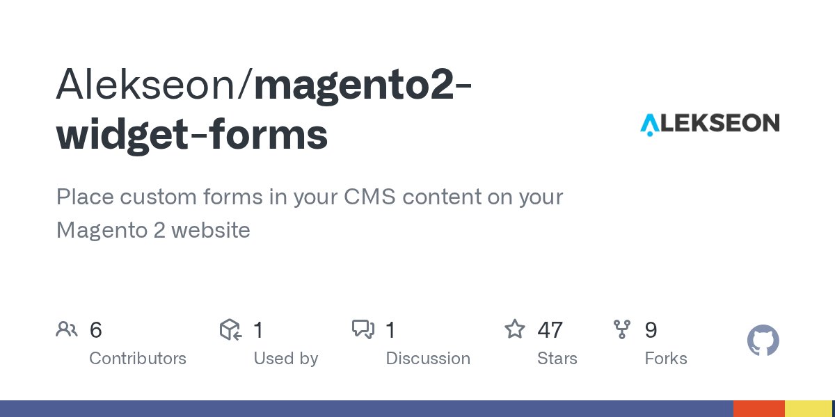 marcinfry's tweet card. Place custom forms in your CMS content on your Magento 2 website - Alekseon/magento2-widget-forms