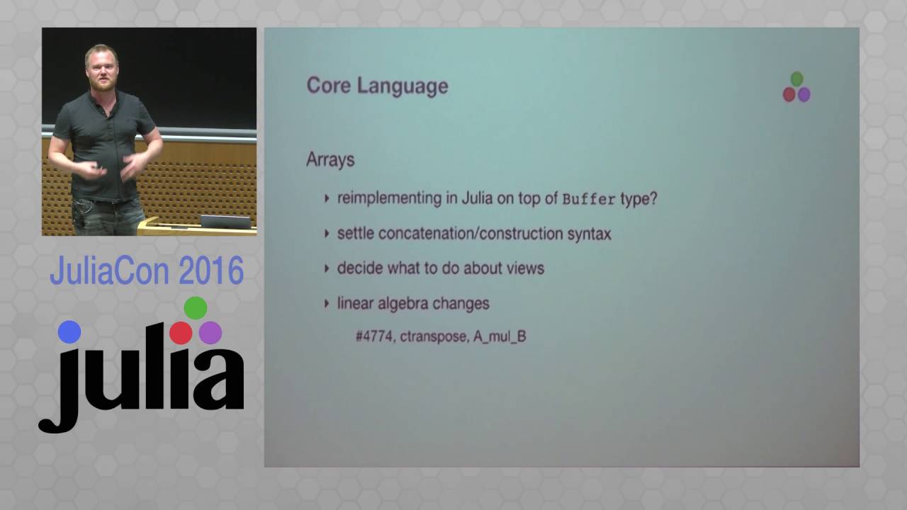 johnmyleswhite's tweet card. Julia 1.0 | Stefan Karpinski | JuliaCon 2016