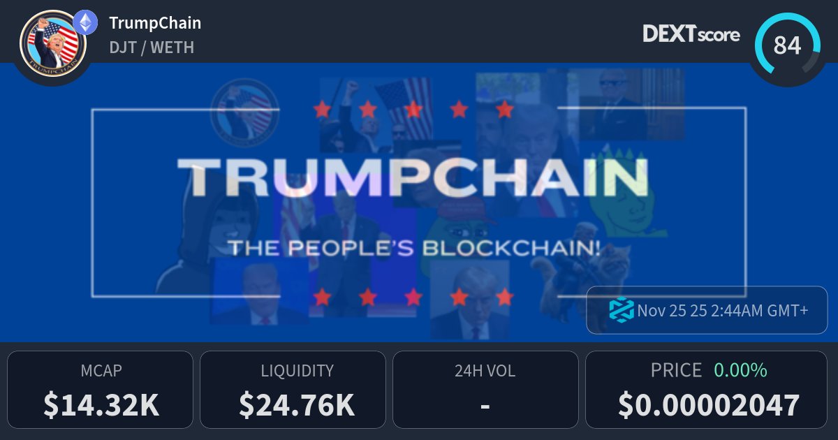 ElonMuskPDA's tweet card. TrumpChain latest price, buy, sell and trade DJT