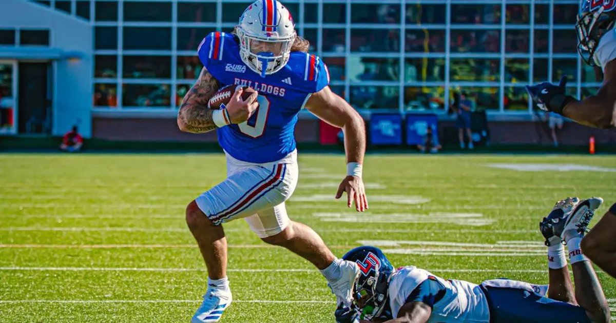 BleedTechBlue's tweet card. Louisiana Tech achieved bowl eligibility in a crucial 34-28 overtime win over Liberty at Joe Aillet Stadium.