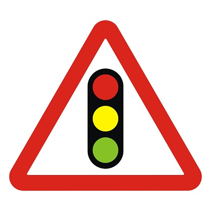 JanaJurkova2's tweet card. Semafor, dopravní značka, červený trojúhelník, eps.