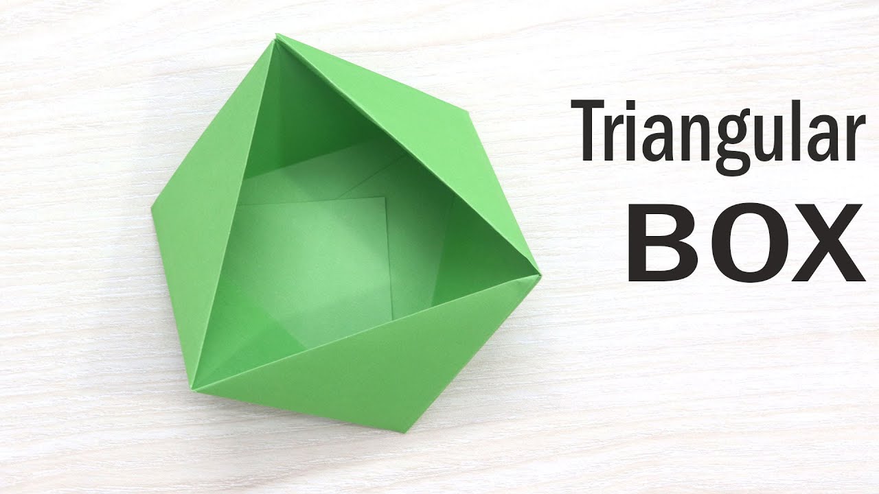paperorigamitut's tweet card. How to Make a Paper Triangle Box - Origami Triangular Box Tutorial