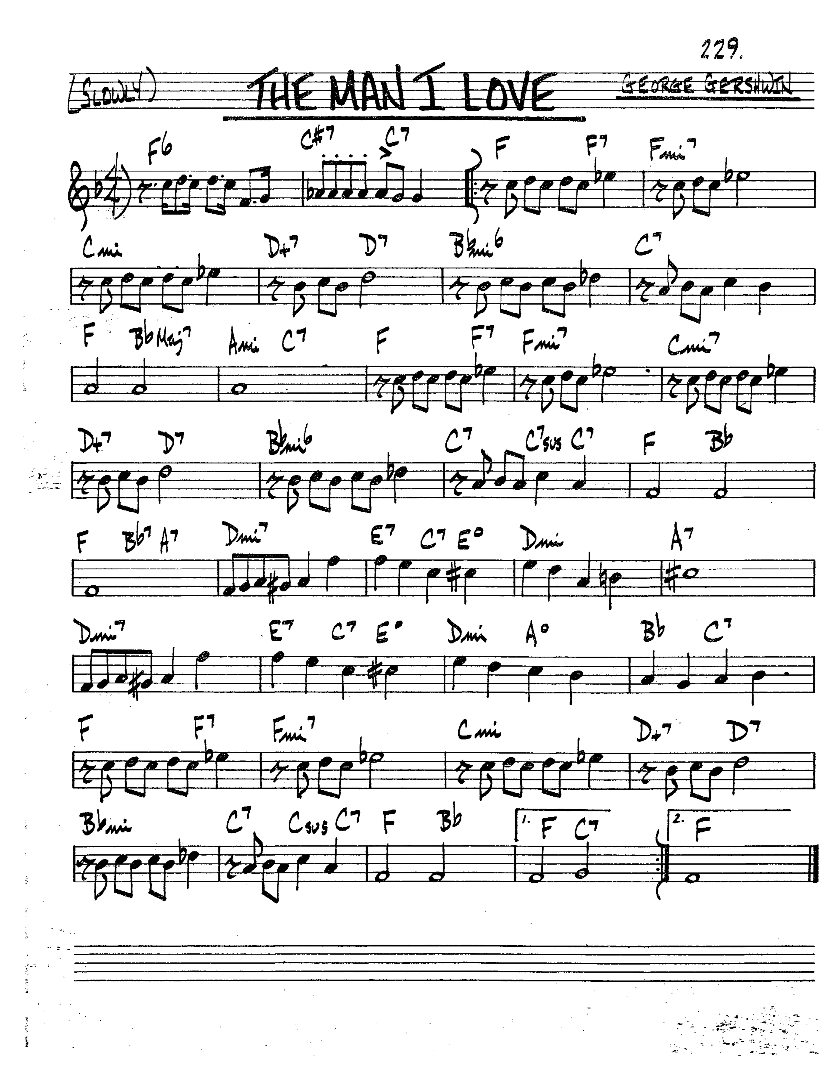 Jazz_Tutorial's tweet card. The Man I Love "The Man I Love" is a jazz standard composed by George Gershwin, with lyrics written by his brother Ira Gershwin. It is a slow and poignant