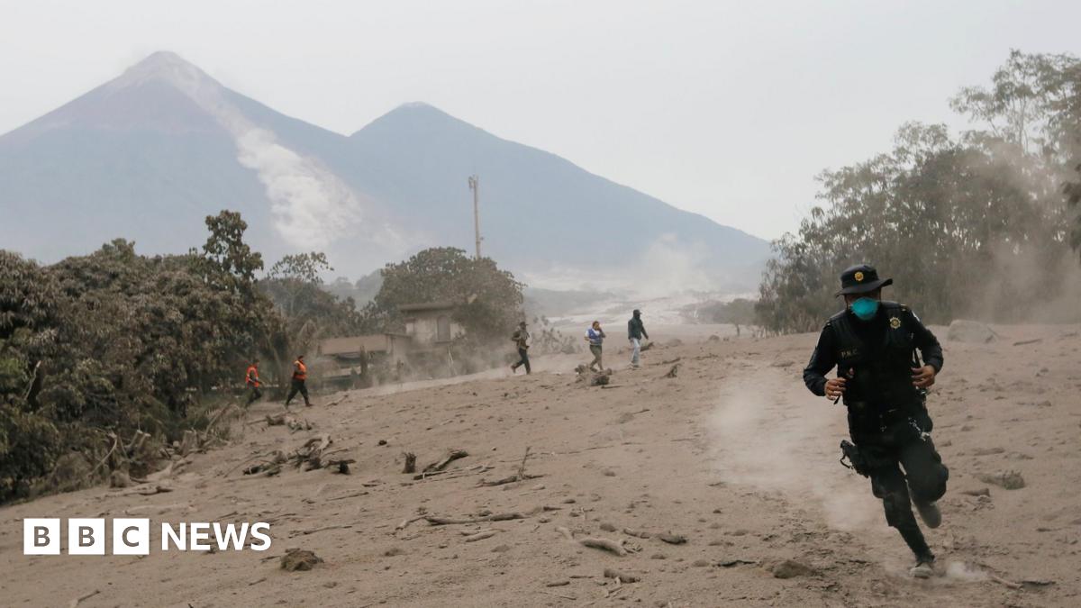 geekygeography's tweet card. Deadly torrents of hot gas and volcanic debris engulf villages on the slopes of Fuego volcano.