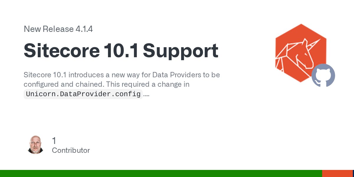 cassidydotdk's tweet card. Sitecore 10.1 introduces a new way for Data Providers to be configured and chained. This required a change in Unicorn.DataProvider.config. Unfortunately it is either-or. There is no way to create t...