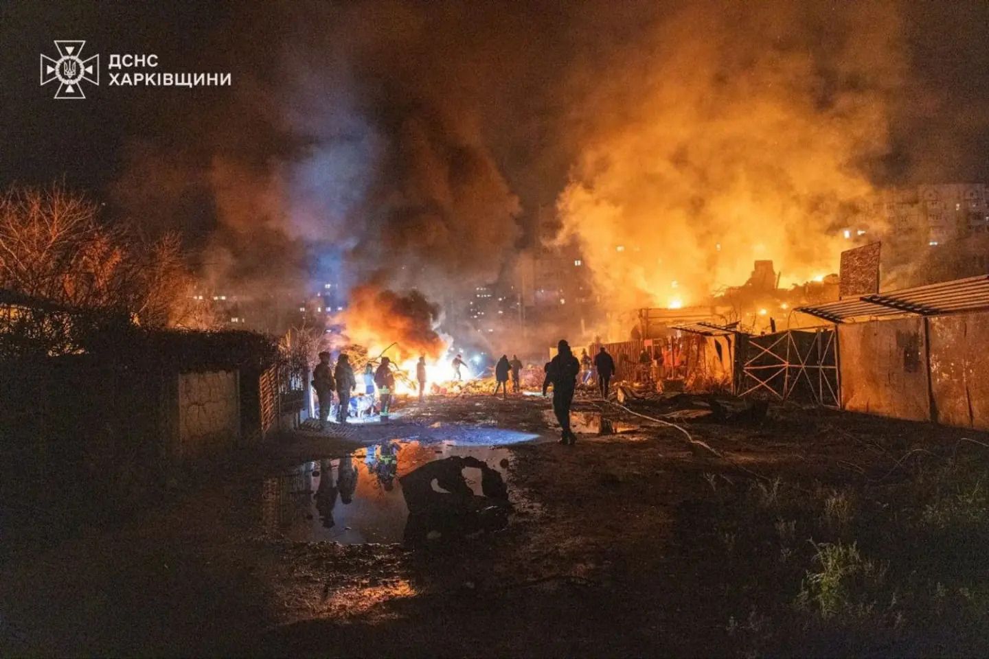 KyivIndependent's tweet card. Russian forces launched a massive drone attack on Kharkiv on the evening of Nov. 23, killing at least four people and injuring at least 17, regional officials said.