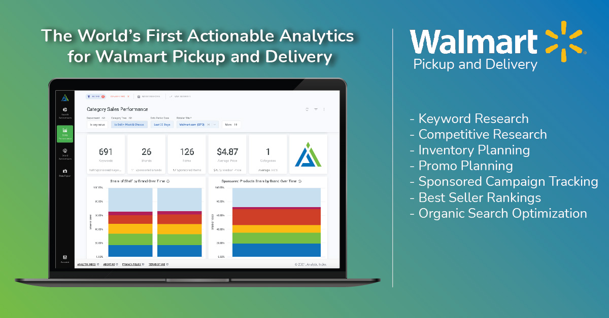 AnalyticIndex's tweet card. Analytic Index is proud to announce the launch of the first-of-kind analytics platform for Walmart Online Pickup and Delivery Vendors