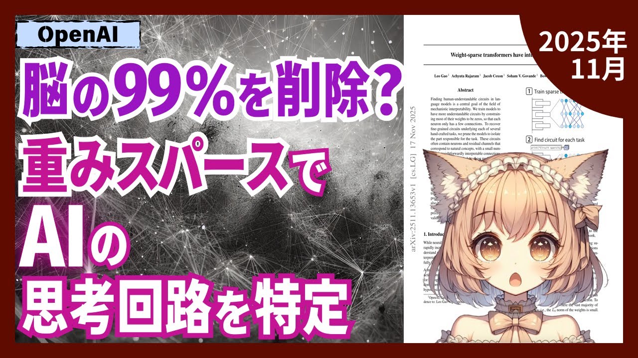 compassinai's tweet card. 重みスパース学習でLLMの回路は解釈可能になるのか？（2511.13653）【論文解説シリーズ】