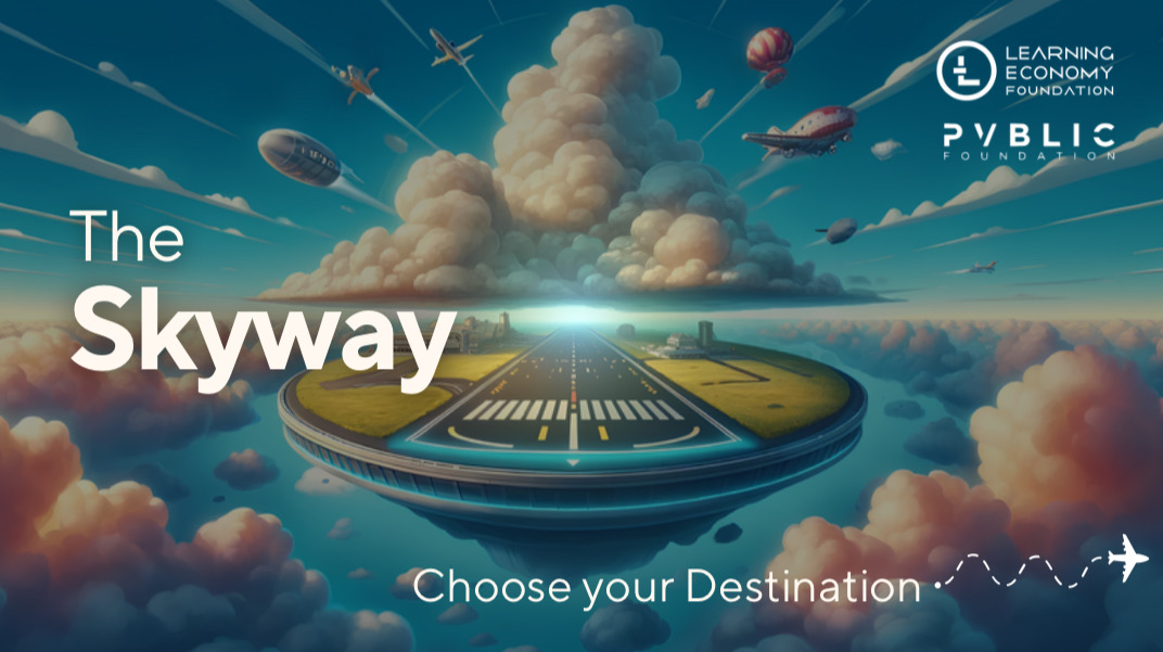 Learnonomy's tweet card. The Skyway Initiative, by the Learning Economy Foundation and PVBLIC Foundation, launches at the United Nations General Assembly (UNGA) in New York City.