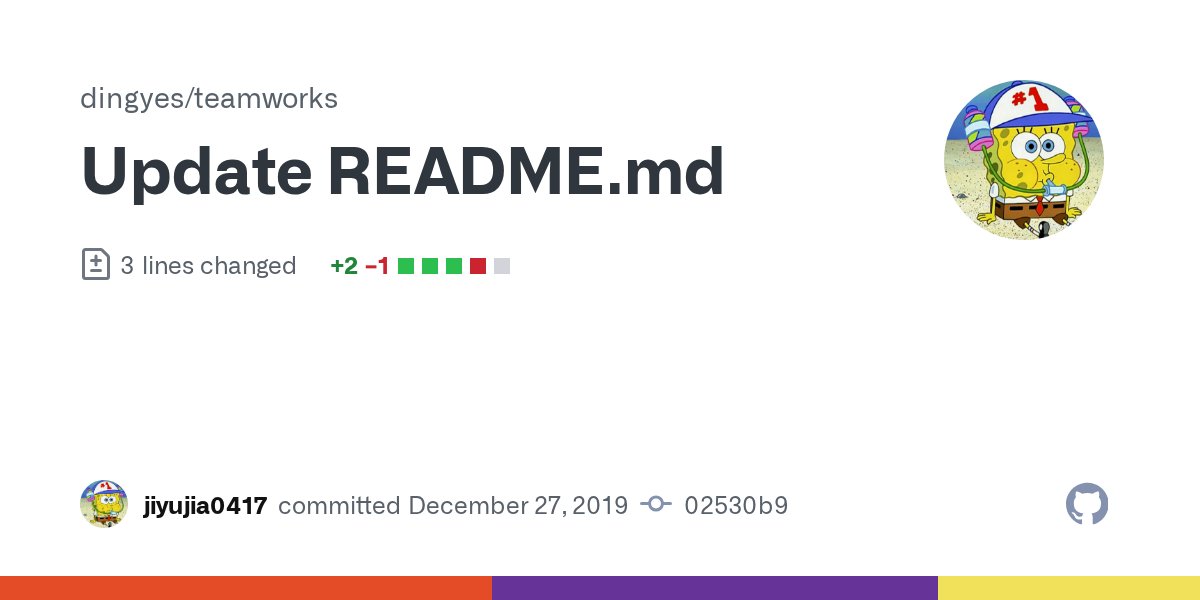 gitcommitbot's tweet card. Update README.md · dingyes/teamworks@02530b9