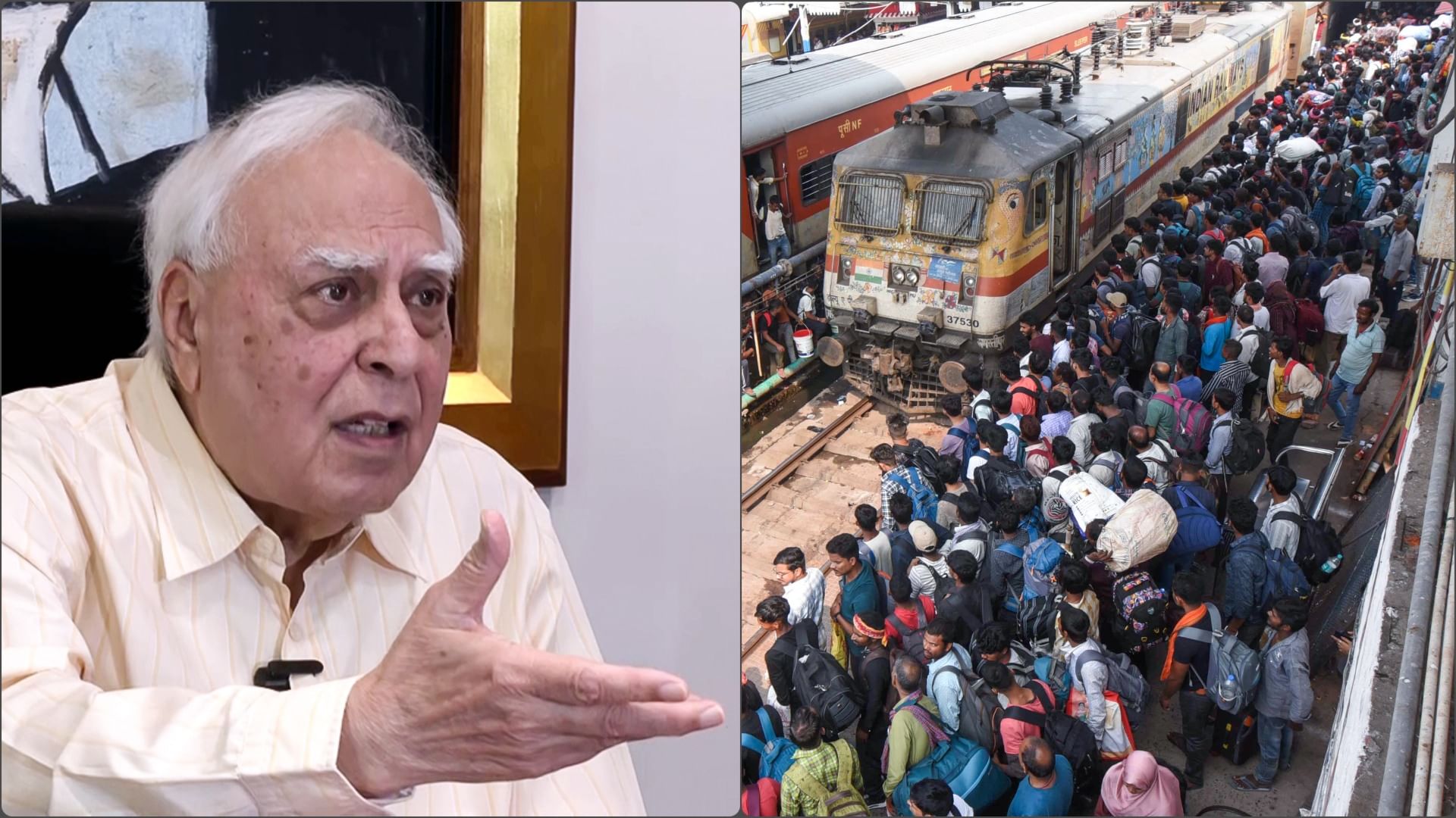 AmarUjalaNews's tweet card. Sibal, RJD MP say trains ferried 6,000 to Bihar from Haryana on Nov 3; railways cite festive rush - '6000 पेशेवर वोटर ट्रेनों से भेजे गए बिहार': राजद MP-सिब्बल ने उठाया मुद्दा, BJP पर आरोप;