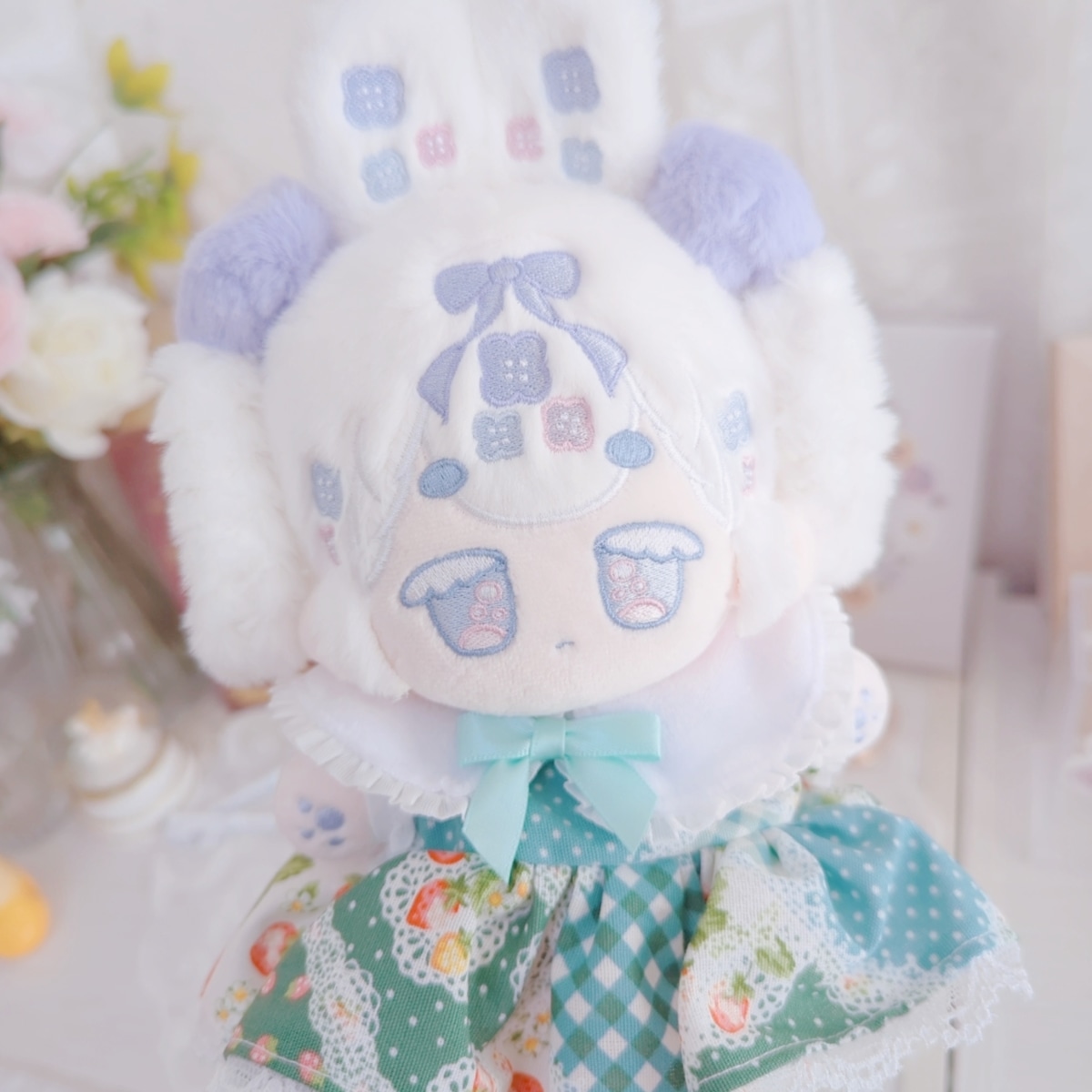 tsukiusa_001's tweet card. ⚠おひとり様1点まで無属性ぬいぐるみアメラビィサイズ15cmお団子三つ編み磁石・うさみみ固定骨無し※お洋服は付属しません破損がない限り、返品・交換はできませんのでご注意ください