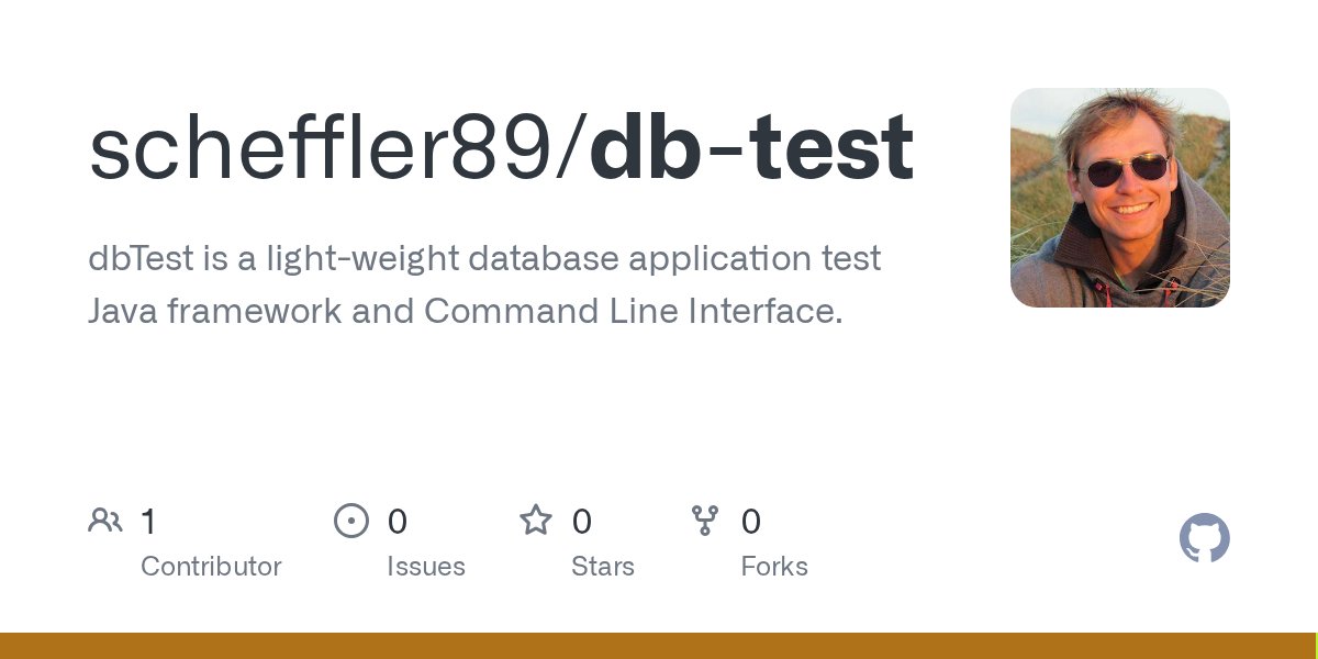 scheffler89's tweet card. dbTest is a light-weight database application test Java framework and Command Line Interface. - scheffler89/db-test
