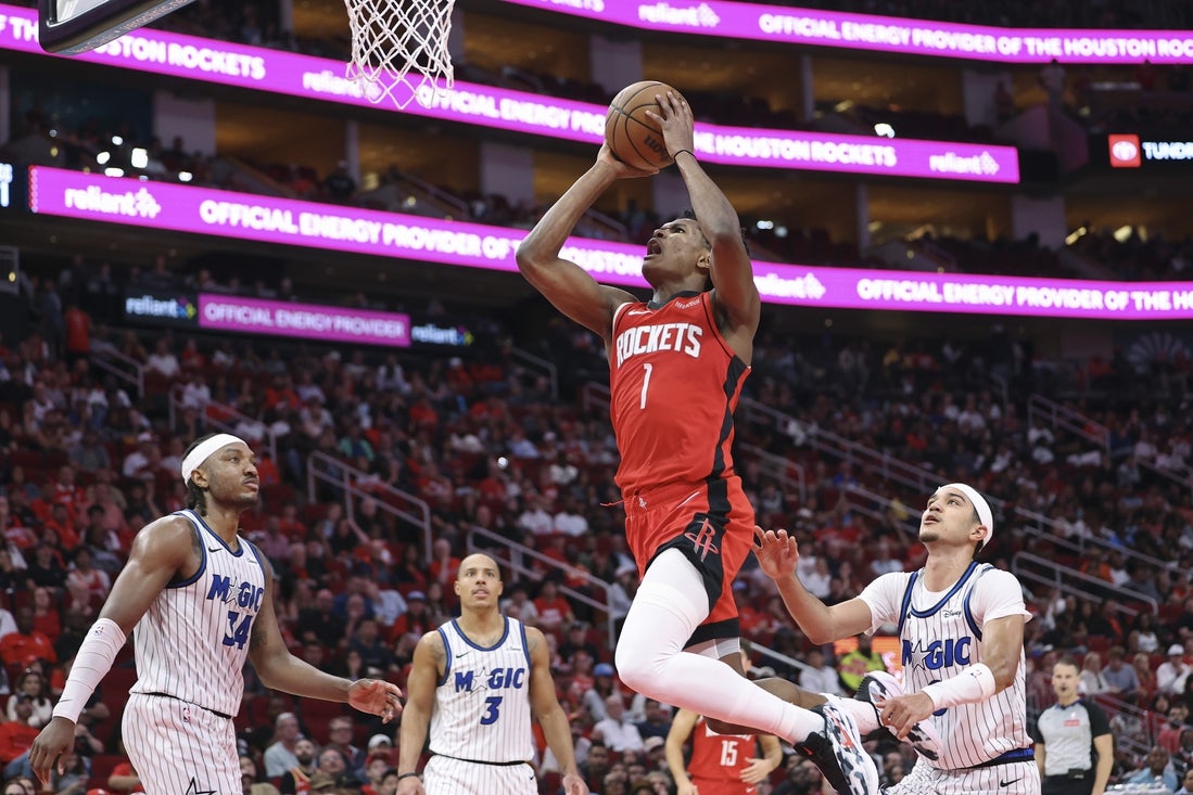 FieldLevelMedia's tweet card. Kevin Durant scored a game-high 35 points, Alperen Sengun added a 30-point double-double, and the host Houston Rockets claimed a 117-113 overtime victory over the Orlando Magic on Sunday. Durant...