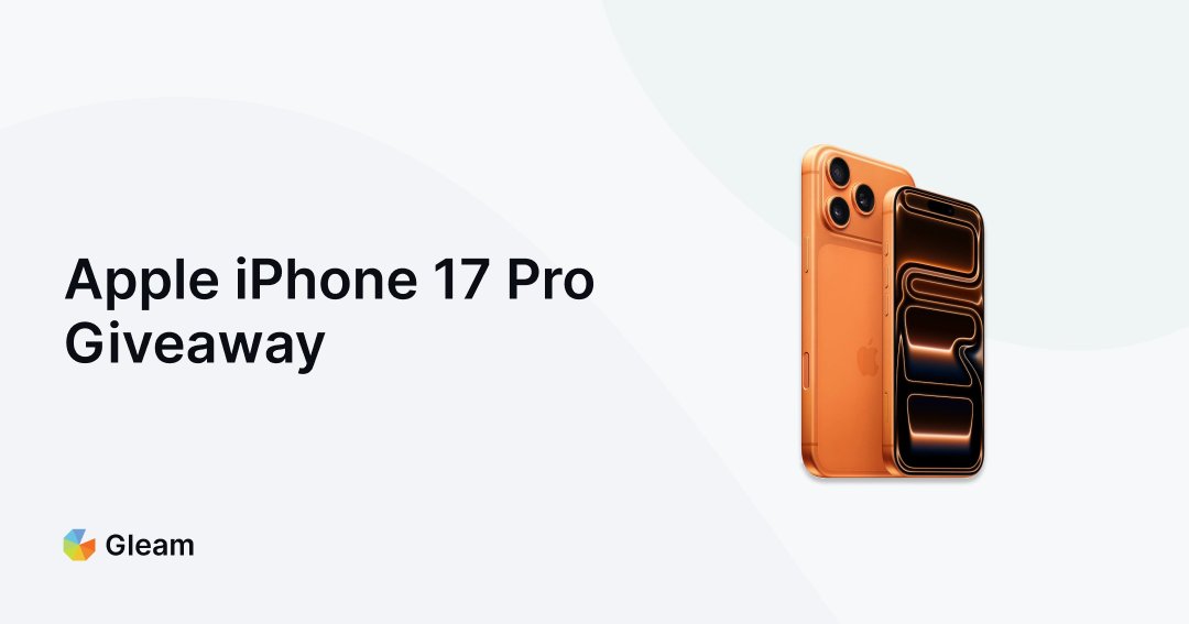 andrew_ughh's tweet card. Enter the Apple IPhone 17 Pro Giveaway for a chance to win iPhone 17 Pro! Hosted by Gleam.io, this giveaway ends on January 31, 2026. Complete simple actions to boost your chances of winning. Join...