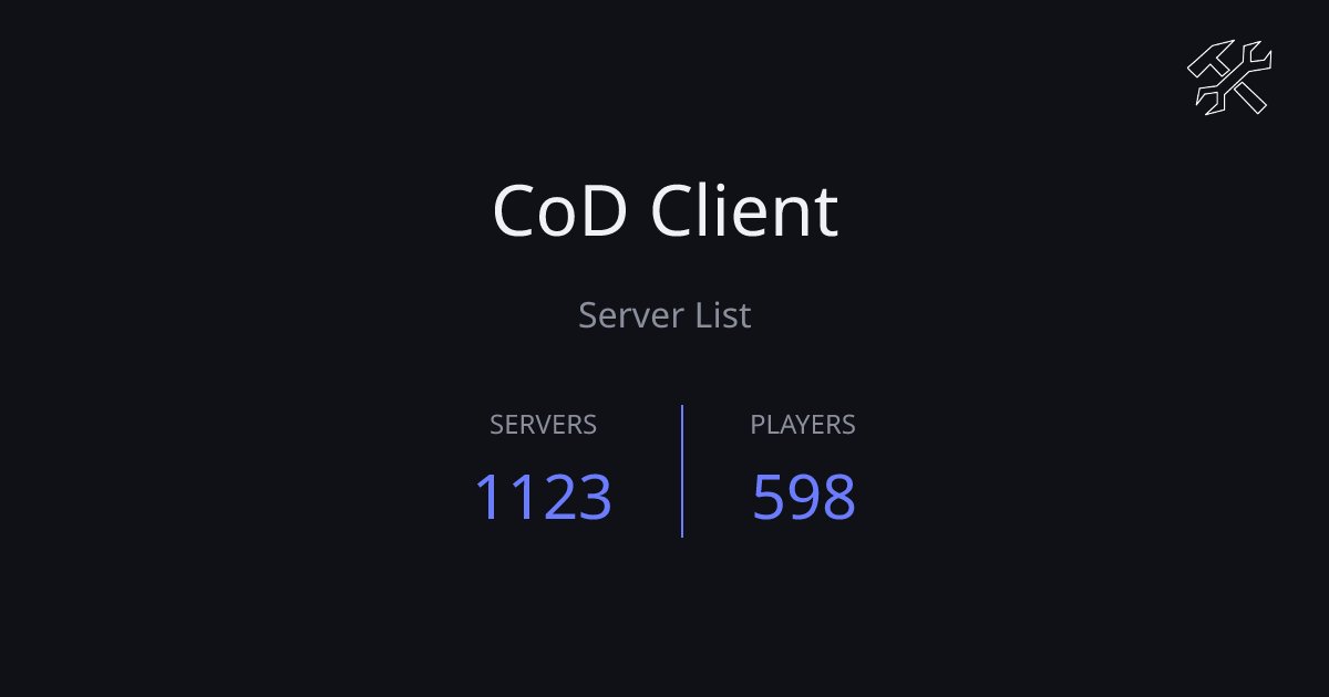 getServe_rs's tweet card. View CoD Client Servers