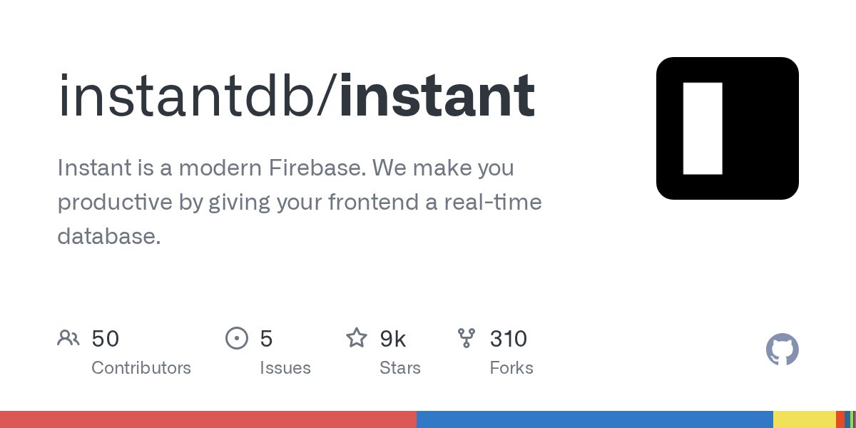 NarekHakobyan's tweet card. Instant is a modern Firebase. We make you productive by giving your frontend a real-time database. - instantdb/instant