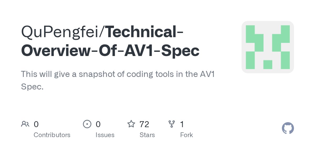 grandiopanda's tweet card. This will give a snapshot of coding tools in the AV1 Spec. - QuPengfei/Technical-Overview-Of-AV1-Spec