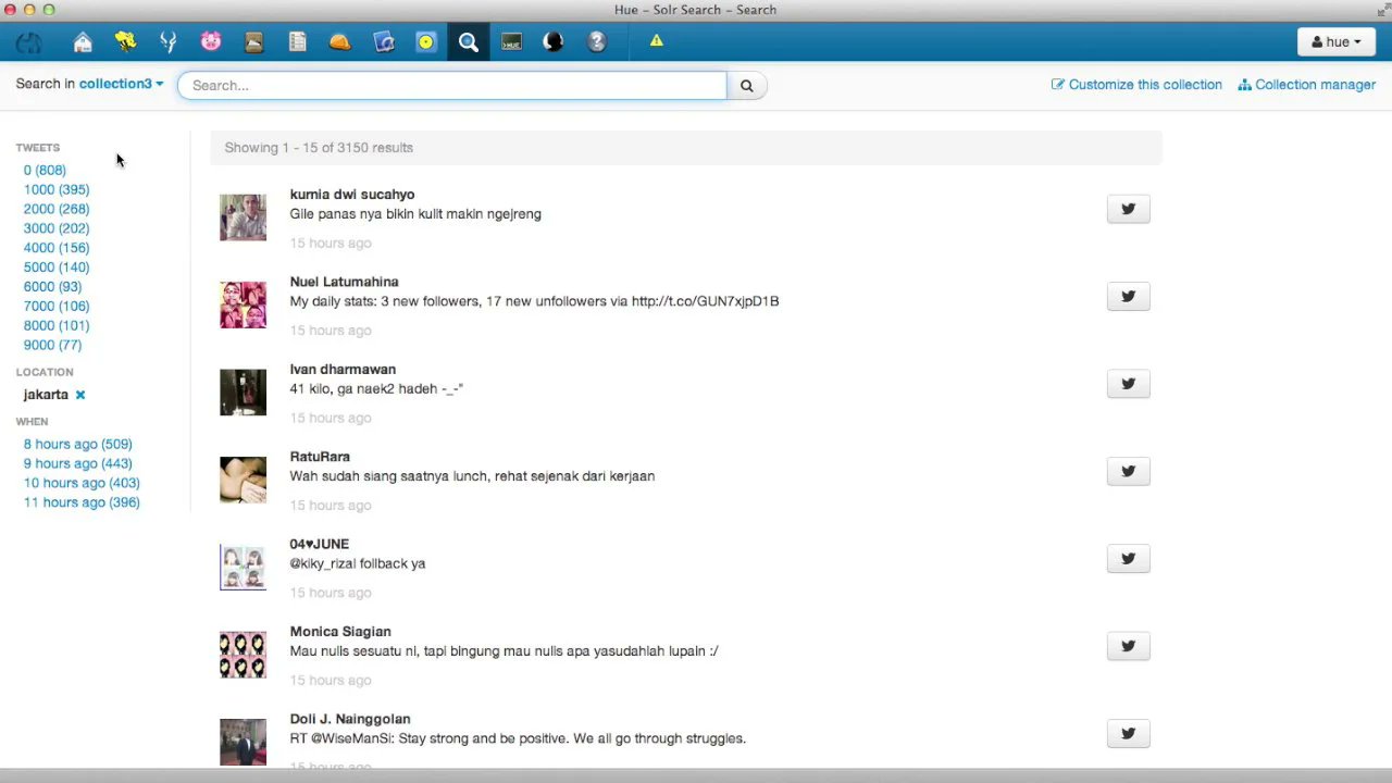 asaf_birenzvieg's tweet card. The Search Application in Hue 2.4