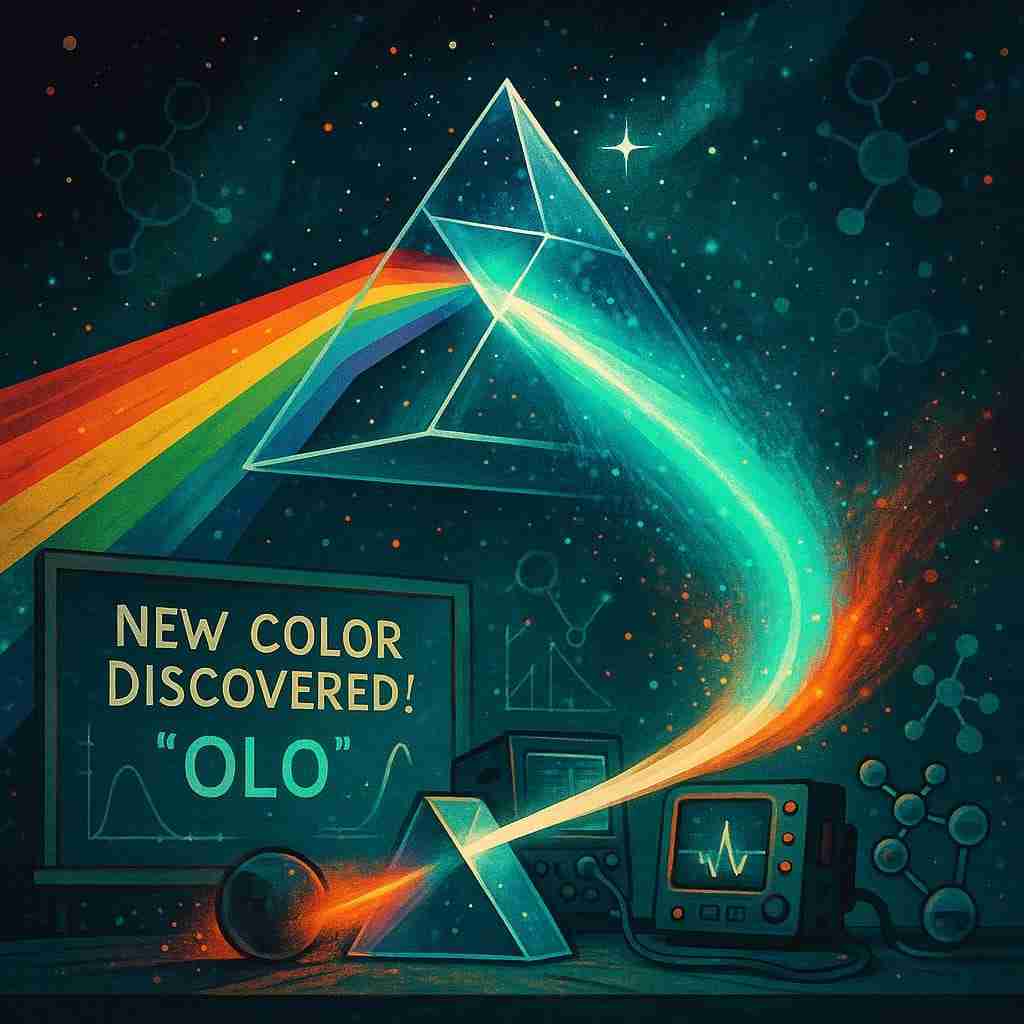 StartupCoach_CA's tweet card. New color discovery, "olo," and its impact on human color perception. the Oz prototype and its potential for color blindness treatment!