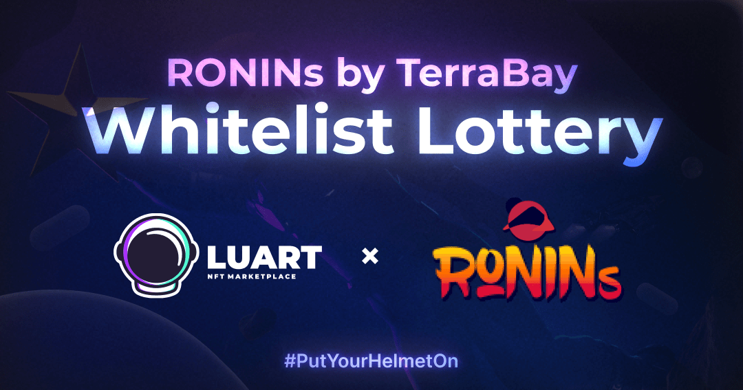 luart_io's tweet card. The Ronins NFT are samurai-inspired characters with, as the team says, “a chic and groove look.” More than great aesthetics, Ronins NFTs provide partial ownership of TerraBay. In addition to holders...