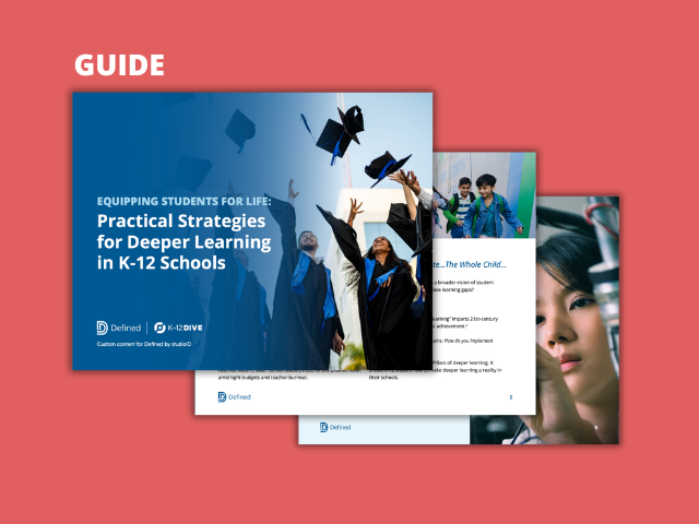 DefinedLearning's tweet card. This playbook delves into the Four Pillars of deeper learning — career-connected learning, future-ready skills, performance tasks, and project-based learning — showing K-12 leaders how to make deeper...