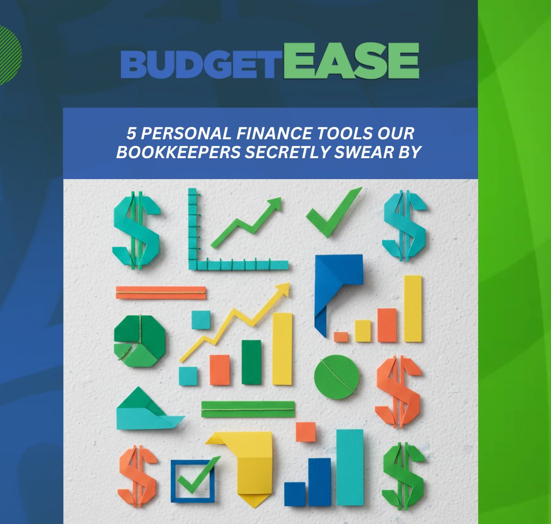BudgetEaseBiz's tweet card. Learn the 5 personal finance tools our bookkeepers use to stay organized and manage money like a pro—Quicken, Excel, bank apps, and more.