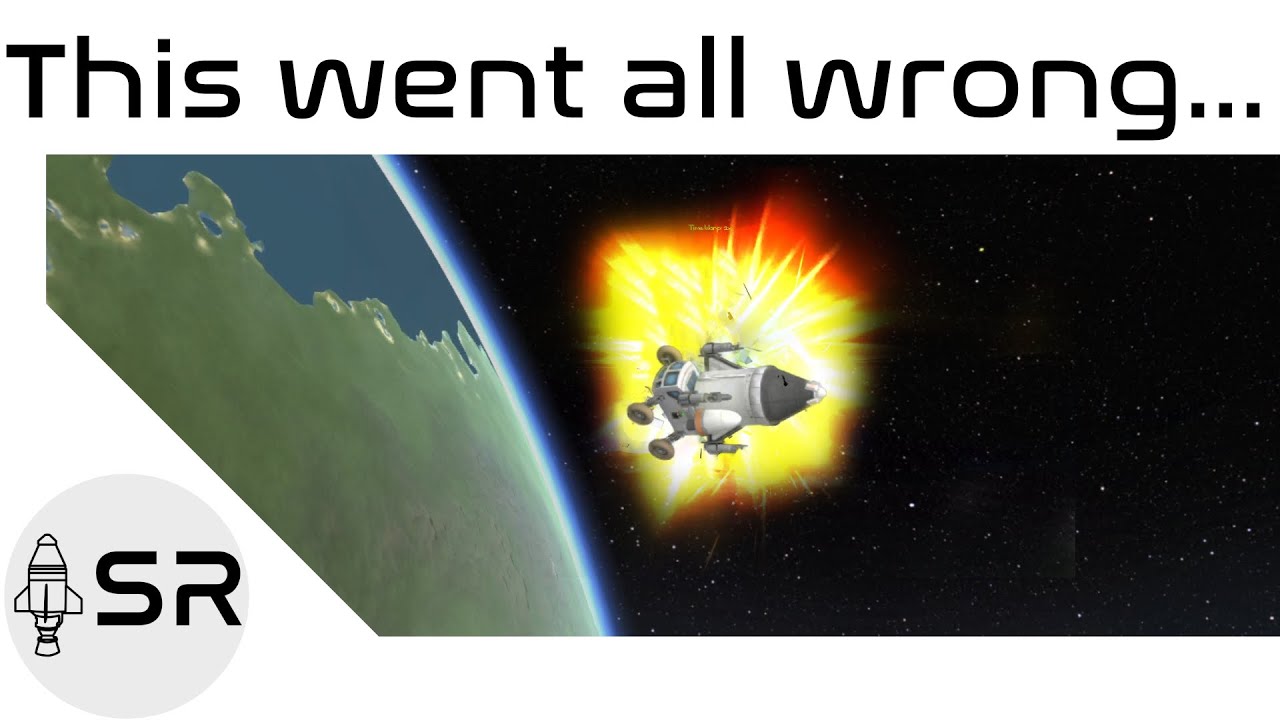 SpaceRobot7's tweet card. Trying to land a rover on Minmus but pretty much everything goes...