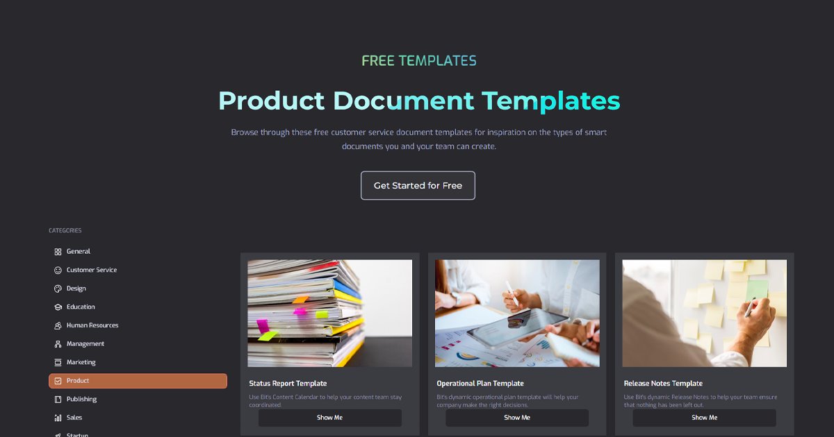 Bit_docs's tweet card. Browse through these product templates for inspiration on the types of smart documents you and your team can create.