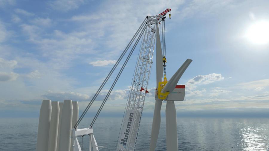 HeavyLift_News's tweet card. Controlling the movements of the relatively light wind turbine blades when suspended from a crane, has proven challenging in unfavourable wind conditions during installation.     Huisman and Siemens...