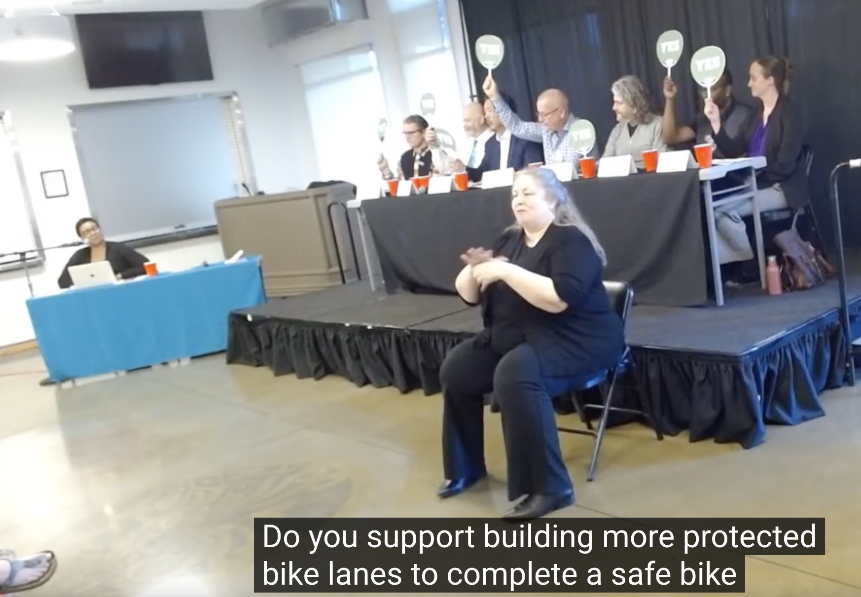 VisionZeroTrans's tweet card. 7 for 7. Screenshot from the forum livestream by Seattle Neighborhood Greenways. This is the final post covering candidate responses to biking and safe streets questions during a recent forum hoste…