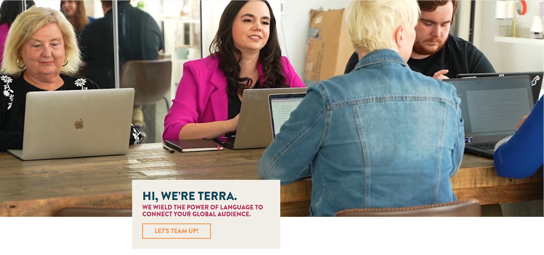 terrateamup's tweet card. Team up with Terra for culturally accurate, secure, and scalable linguistic solutions to help your message resonate across cultures.