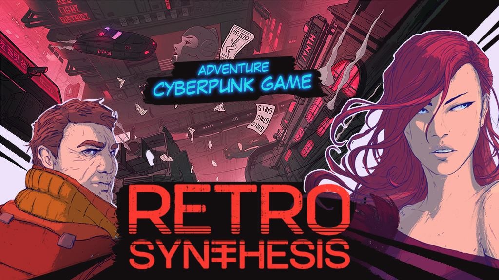 _RetroSynthesis's tweet card. Retro Sythesis is a single-player first-person narrative game set in a dystopian, cyberpunk world.