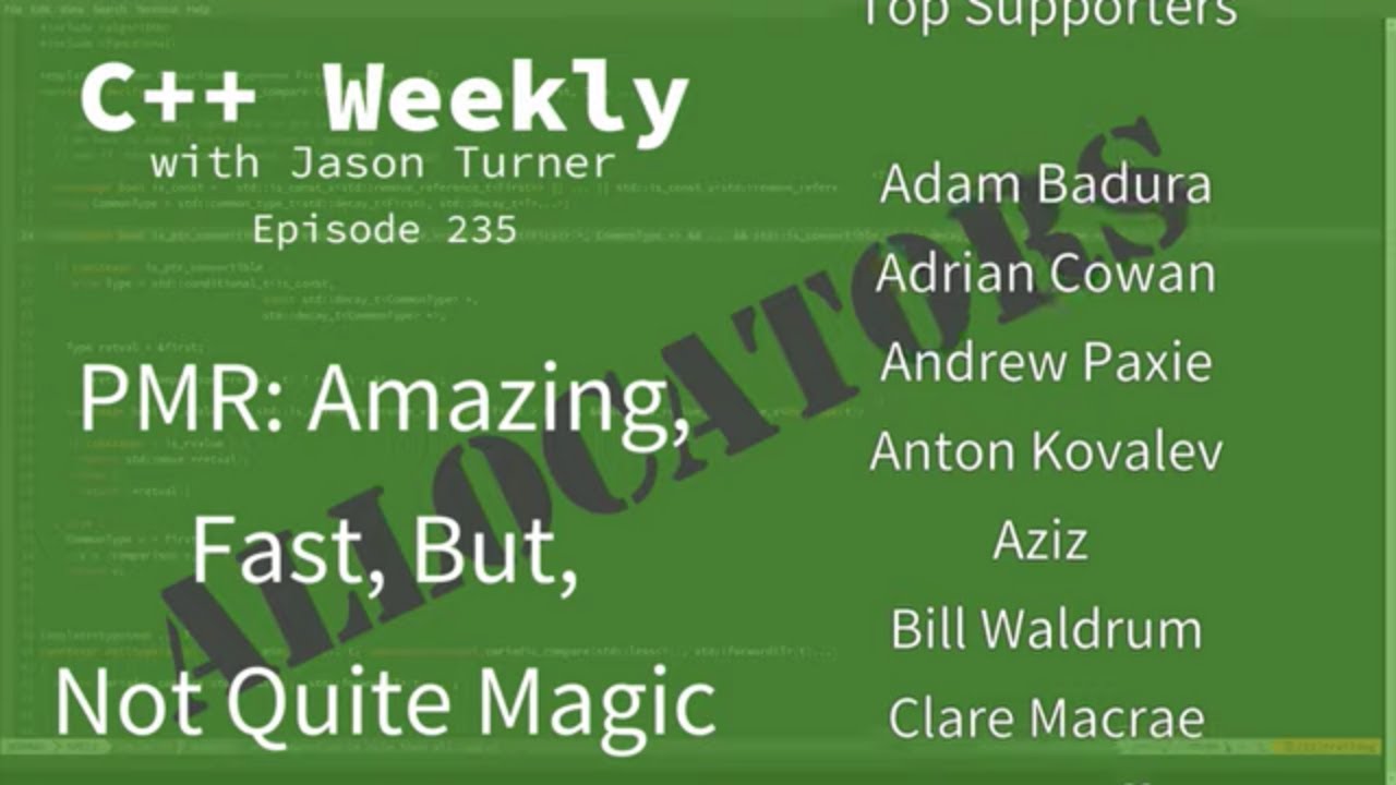 lefticus's tweet card. C++ Weekly - Ep 235 - PMR: Amazing, Fast, But, Not Quite Magic