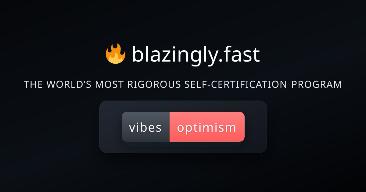 runthreadr's tweet card. Submit your repo, tick yes, collect the Certified Blazingly Fast™ badge.
