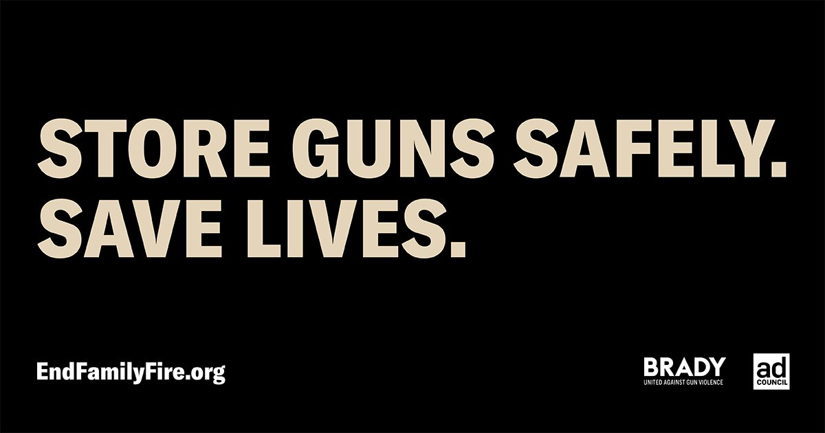 LibbyNealis's tweet card. End Family Fire, a Brady & Ad Council campaign, offers information about safe gun storage and preventing shooting deaths. Explore resources and learn more!