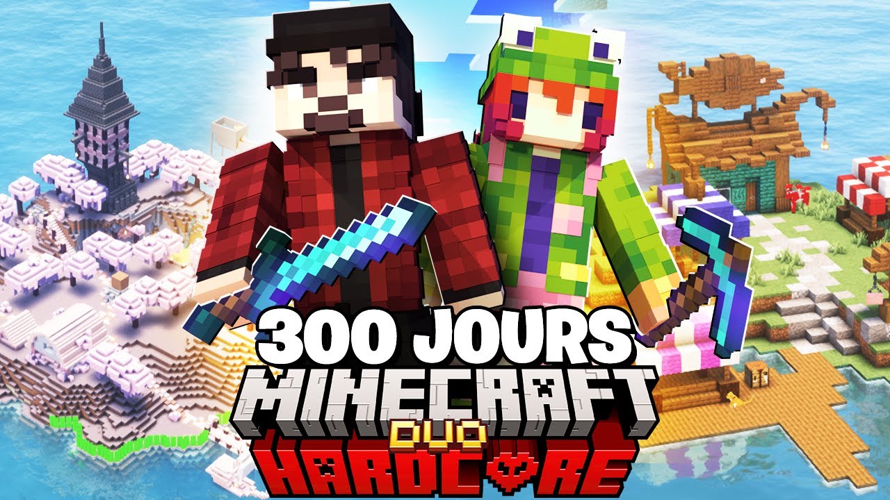 levraiLangoc's tweet card. Nous avons Survécu à 300 JOURS en DUO Hardcore Minecraft... Et voici...