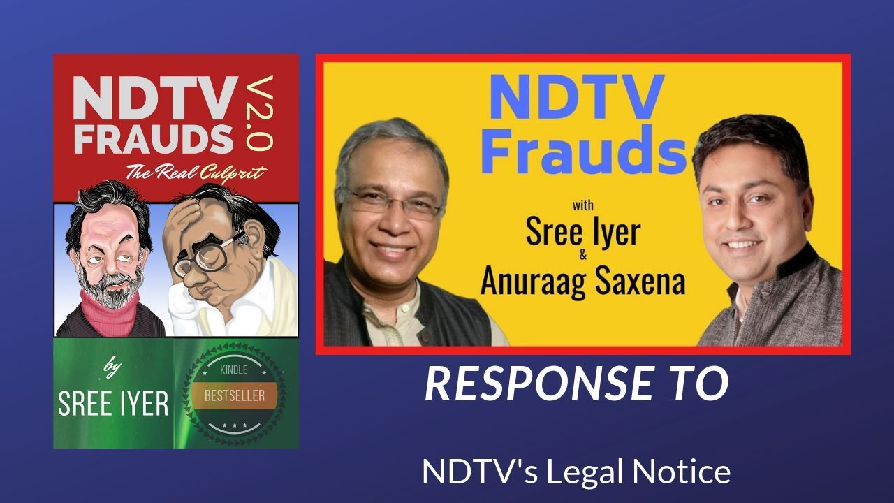 seshanm's tweet card. In response to NDTV's Legal notice, Author Sree Iyer stands by his book and says he is ready to face them in court
