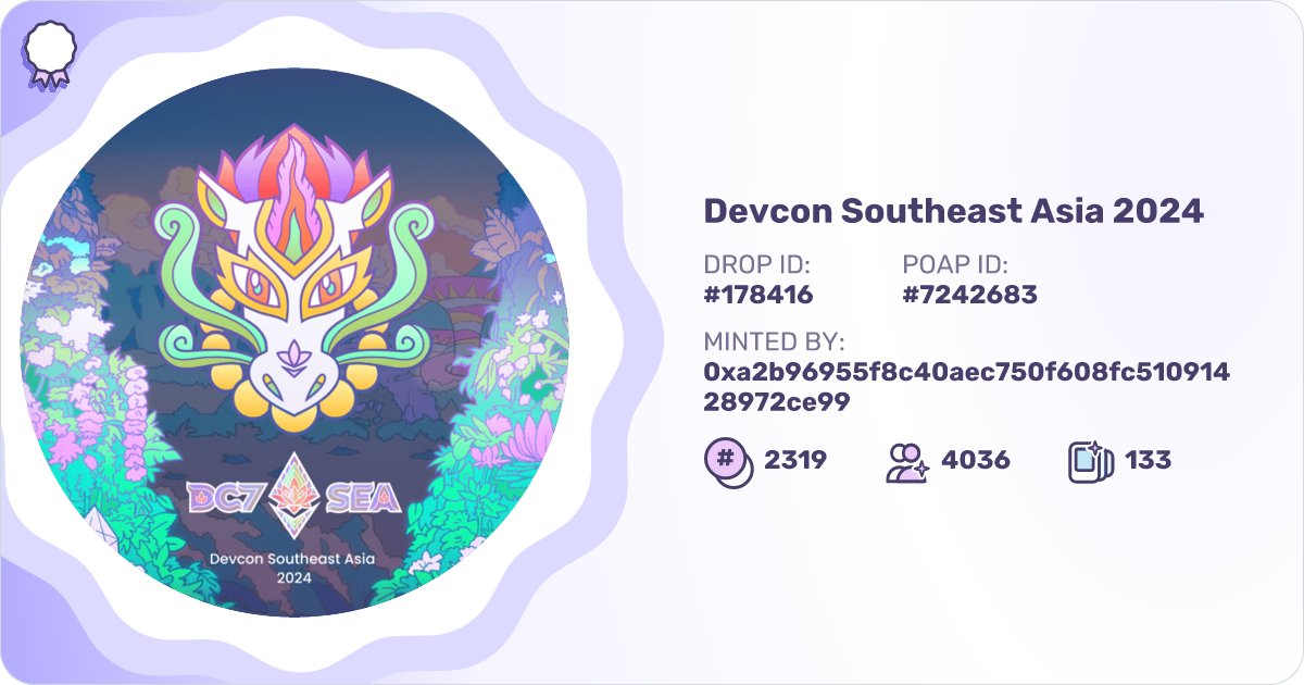 VongdudeJason's tweet card. 0xa2b96955f8c40aec750f608fc51091428972ce99 has a collection of 2 POAPs