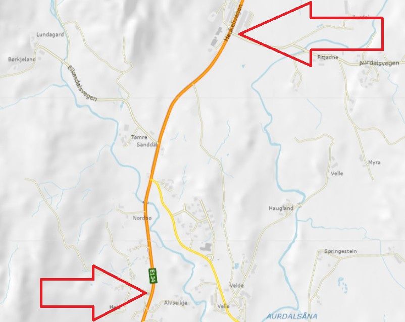 NTB_PRM's tweet card. Statens vegvesen skal montera veglys på E134 i Vindafjord, frå Øvre Vats Bedehus til krysset mot Øygardsvegen.