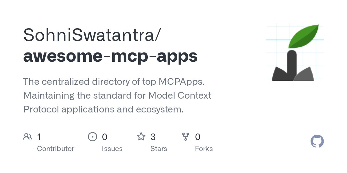 TheGeneralistHQ's tweet card. The centralized directory of top MCPApps. Maintaining the standard for Model Context Protocol applications and ecosystem. - SohniSwatantra/awesome-mcp-apps
